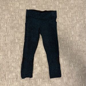 Lululemon Black and Teal Patterned Leggings